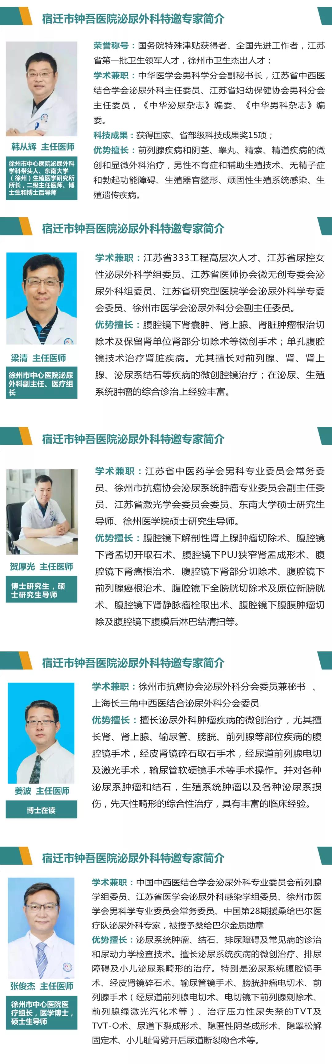每周五、周六！宿遷市鐘吾醫(yī)院特邀徐州市中心醫(yī)院泌尿外科博士專家團(tuán)隊(duì)會(huì)診(圖3)